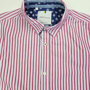 Larsson & Co Stockholm Size Large Mens Red White Blue Stripe Long Sleeve Shirt